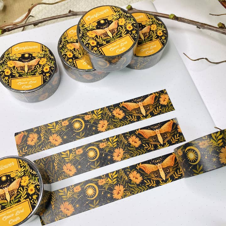 Sunflower Washi Tape - Cute Washi Tape - Flowers Washi for wholesale by Split Moon Studios