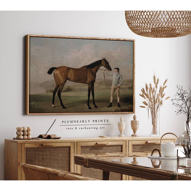 Plumnearly Prints - Wholesale Canvas Art - Vintage Horse Portrait Oil Painting Framed Canvas Art 1