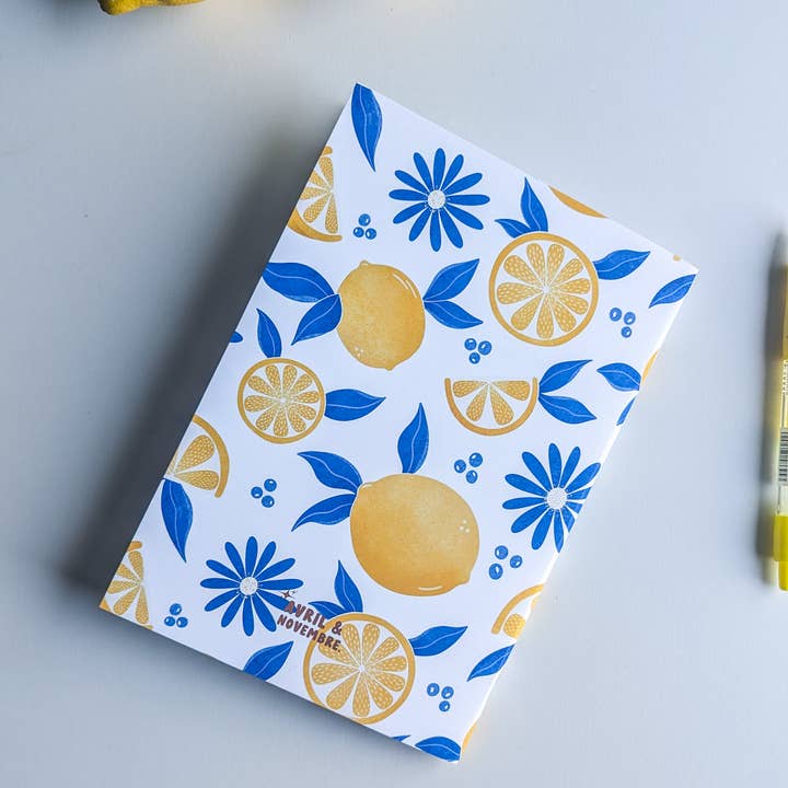 Avril & Novembre - Venta al por mayor Cuadernos - Libreta rayada con grapas - Limones - A5 o A6