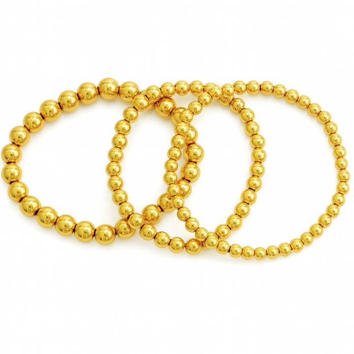 Classic Beaded Ball Bracelet Set - Stretchy - Waterproof for wholesale by Animira Jewels
