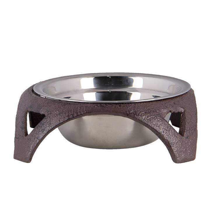 6Y4323 Dog Bowl 19x5 cm Brown Iron Round Cat Bowl for wholesale by Clayre & Eef