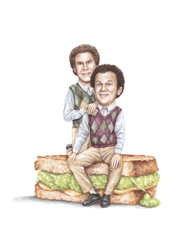 Step Brothers - Impressão em aguarela por atacado de Celebs on Sandwiches