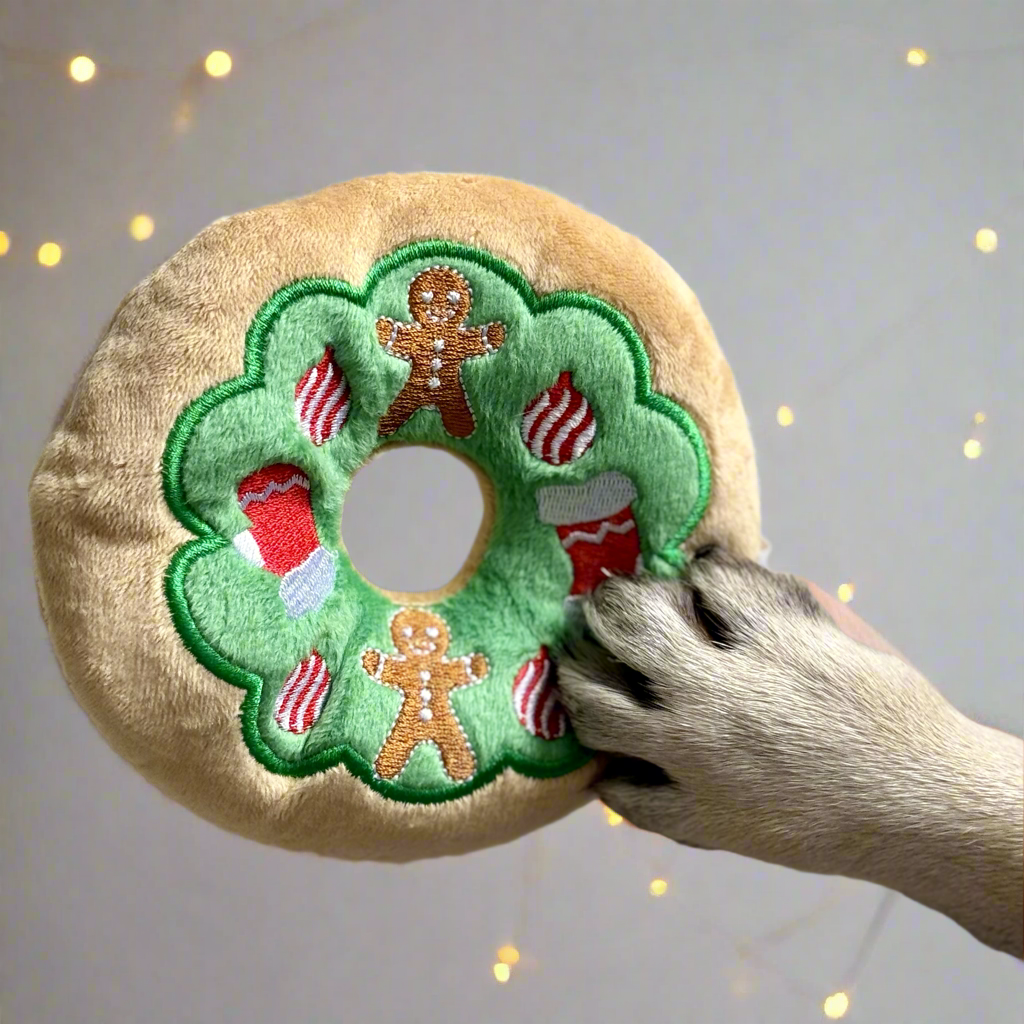 Lil Zoomi - Vente Peluche – chien - Jouet chien peluche donut de Noël1