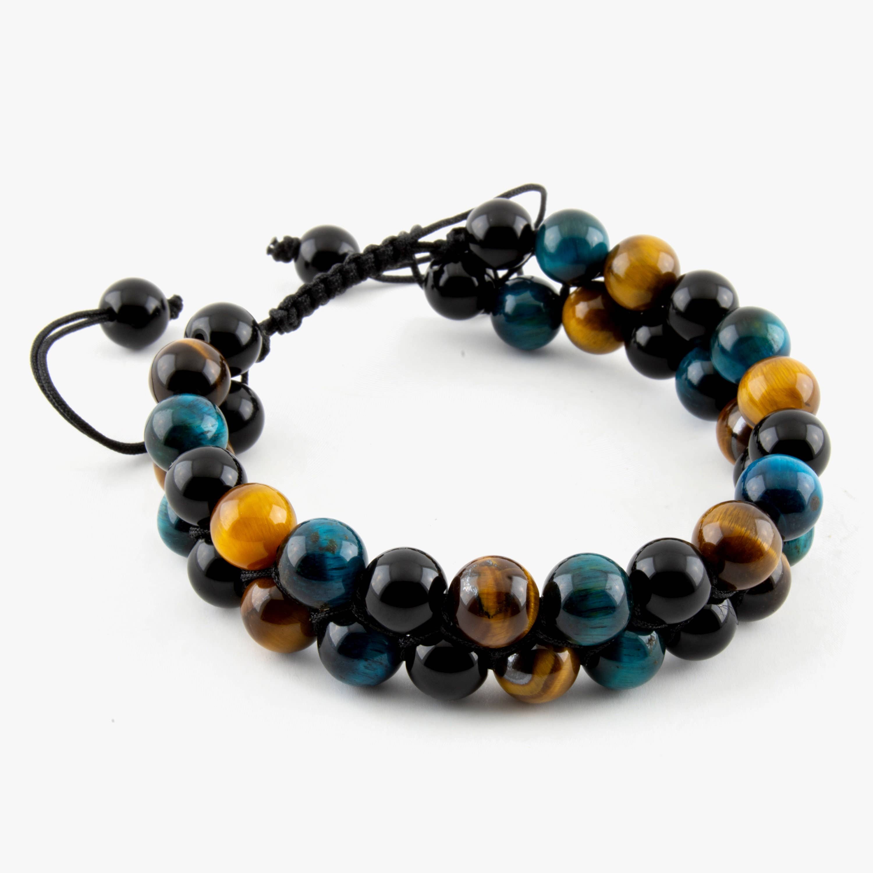 Mana Gallery – Engroshandel Perlearmbånd – Dobbeltlags blåt tigerøje, brunt tigerøje3