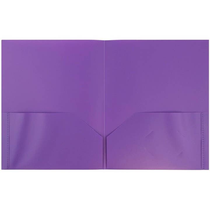 JAM PAPER - Wholesale Folders - Plastic 2 Pocket POP Durable School Folders, 6-Pack