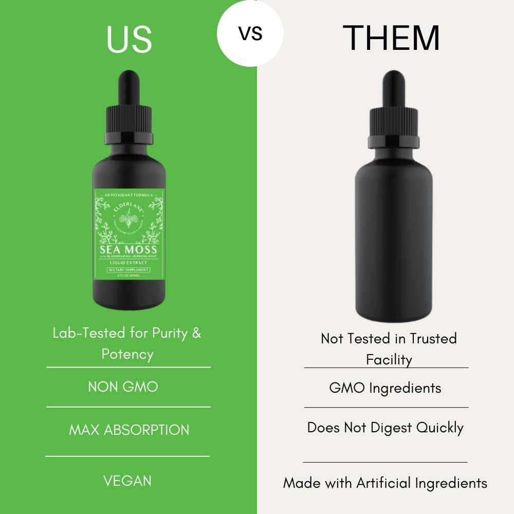 Elderlane® - Vente Supplément oral/vitamine - Sea Moss Drops 2 oz - Saveur originale4