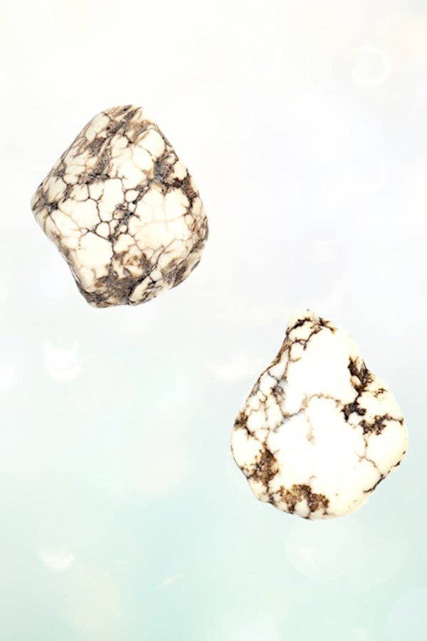 White NUGGET GEMSTONE POST EARRING for wholesale on Faire1