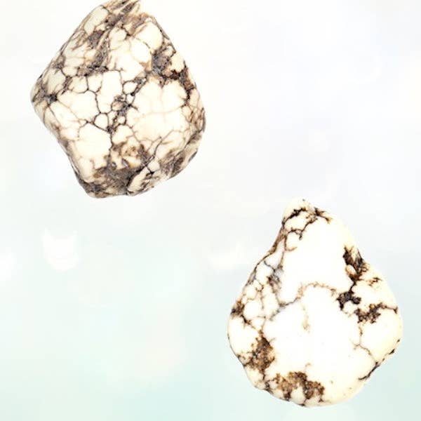 White NUGGET GEMSTONE POST EARRING for wholesale on Faire1