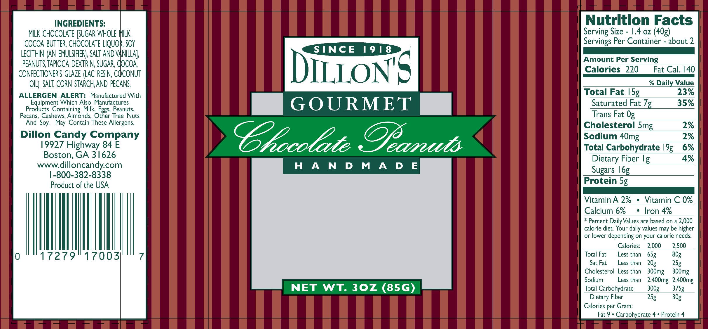 Dillon Candy Company - Wholesale Chocolate Covered Sweets - Chocolate Milk, Peanuts, 3 oz Snack Tray3