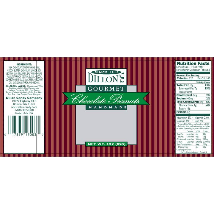 Dillon Candy Company - Wholesale Chocolate Covered Sweets - Chocolate Milk, Peanuts, 3 oz Snack Tray3