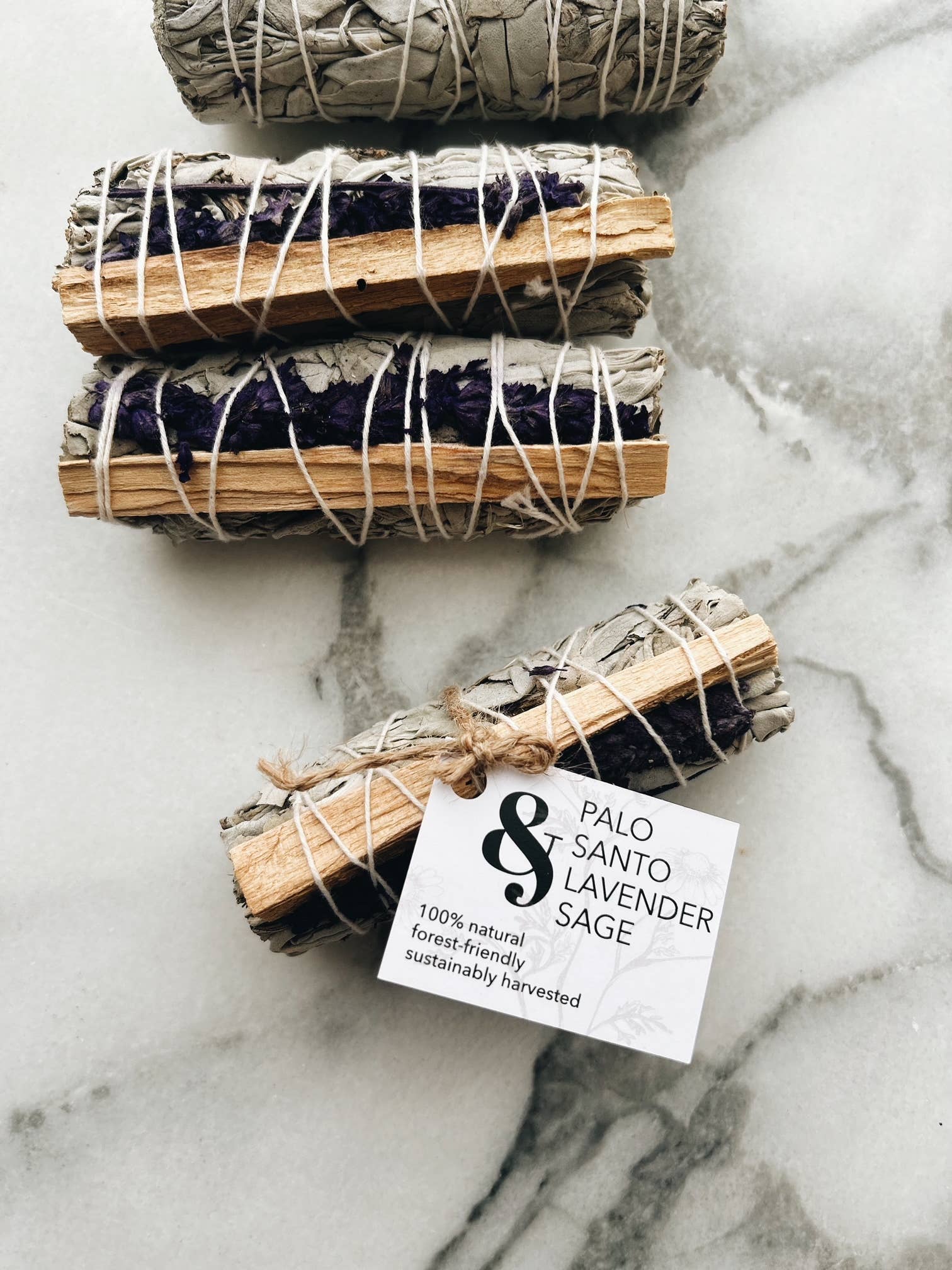 Essence of Life Organics - Wholesale Sage Bundle - Forest-friendly Palo santo, Lavender and White Sage smudge2