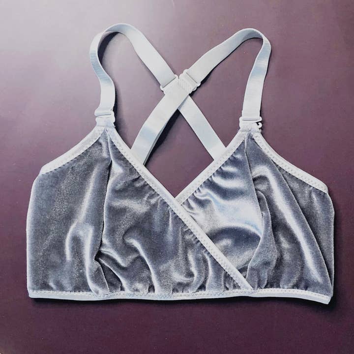 Hey Mavens! - Vente Brassière – femme - Bralette en velours rouge//haut sexy confortable, soutien-gorge cache-cœur, lingerie <312