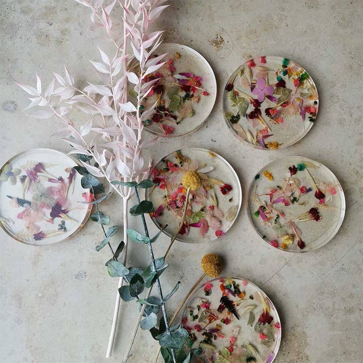 Bella Resin Flower Love Coaster Set for wholesale by Bella ciao®