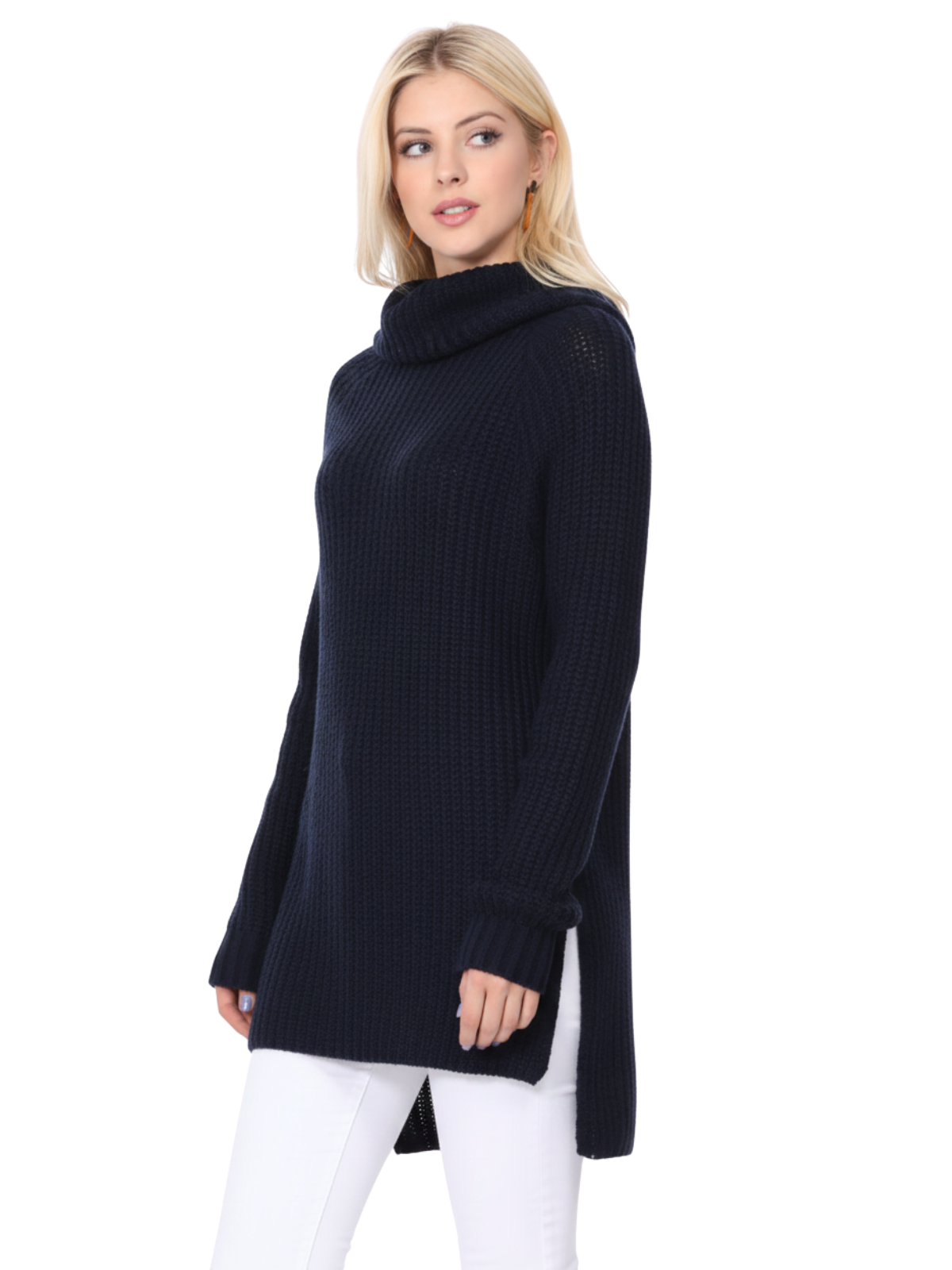 Mak – wholesale Tunic sweater – Women’s – Women's Long Sleeve Turtleneck Pullover Tunic Sweater MK36603