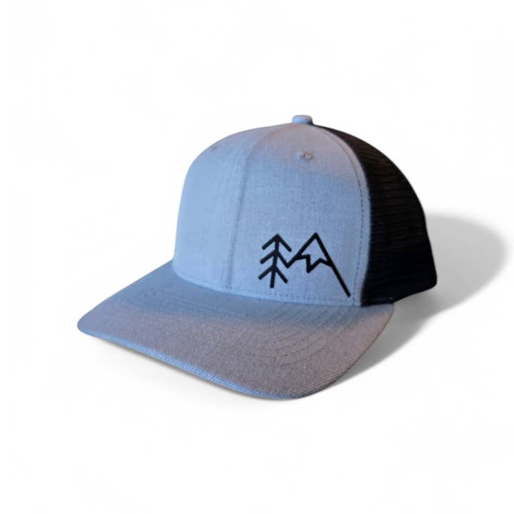 PNW Apparel - Wholesale Trucker Hat - Unisex - Mountains Trees Trucker Hat - Mesh Back Snapback Cap15