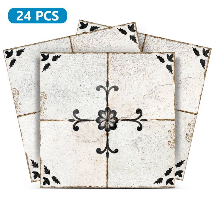 Modelo de Azulejos de Parede para Casa Rústica Vintage Fácil de Transformar Preto e Branco - R94 por atacado de Mi Alma LLC