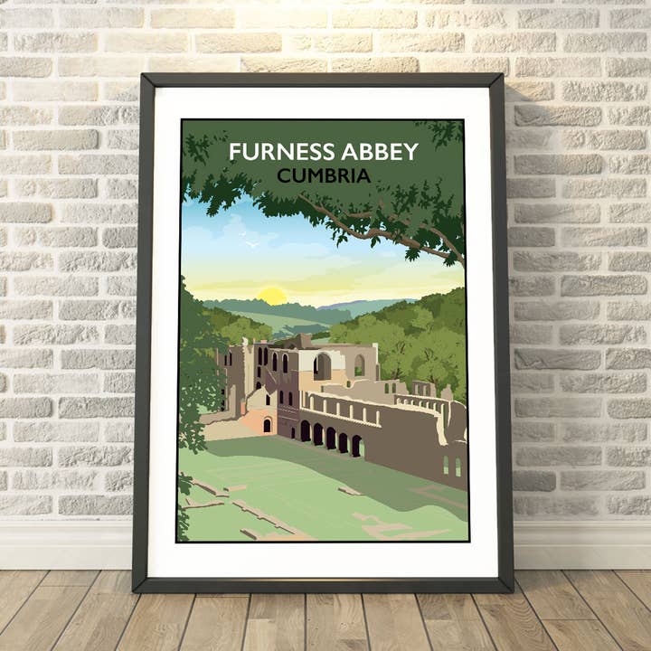 Furness Abbey, Cumbria Print, Tea Towel, Cards & Gifts for wholesale by Tabitha Mary