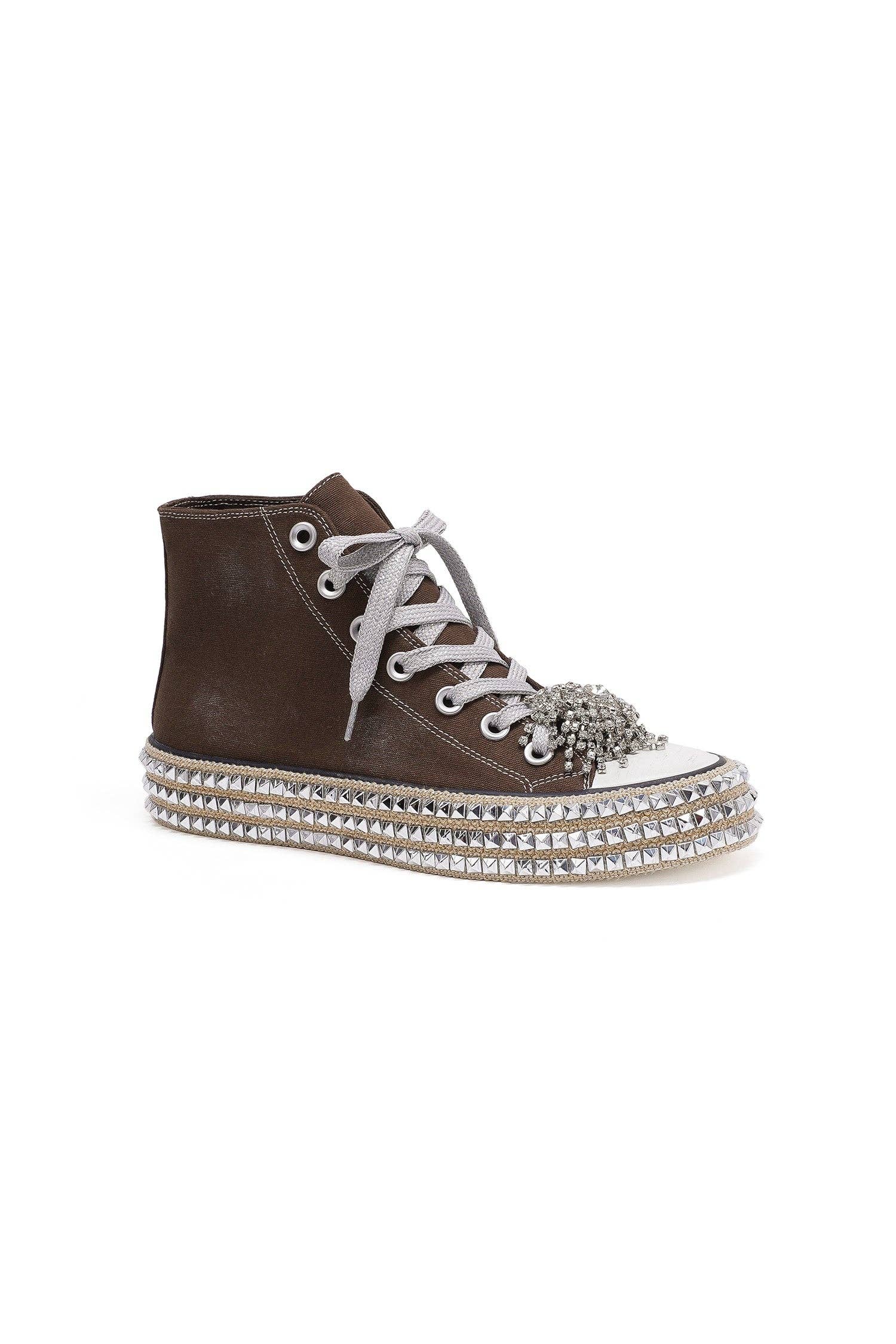 CCOCCI - Wholesale Lifestyle Sneakers - Women's - ASH-01 BEDAZZELED DECOR ROCKSTUD PLATFORM HIGH TOP SNEAKERS12