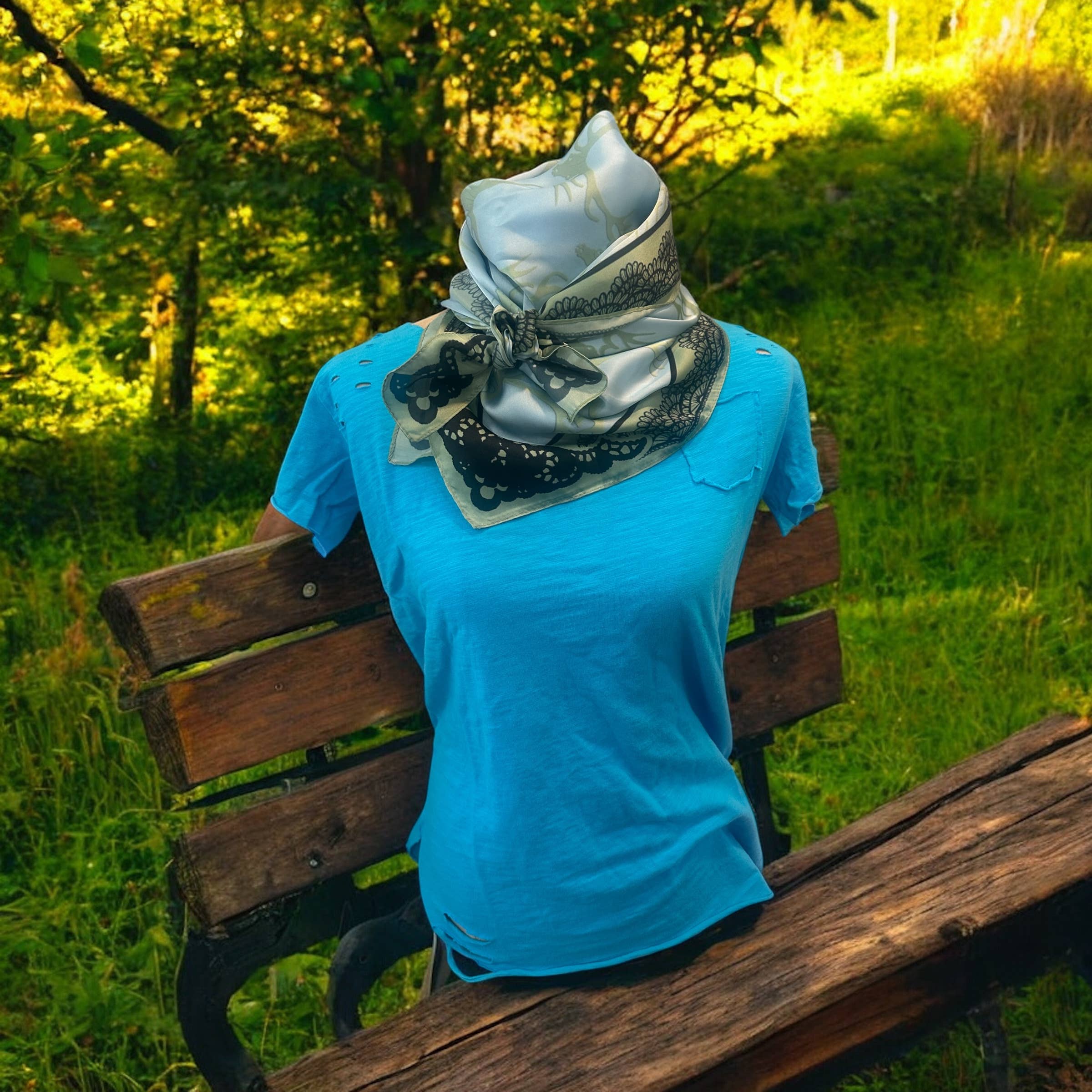 A Rare Bird Shop - Wholesale T-Shirt - Women's - Electric Blue Rip Tattered Shirt2