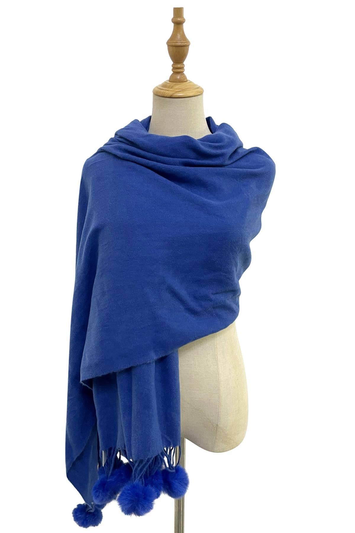 Fashion Scarf World – wholesale Scarf – Women's – Plain Wool Pom Pom Scarf33