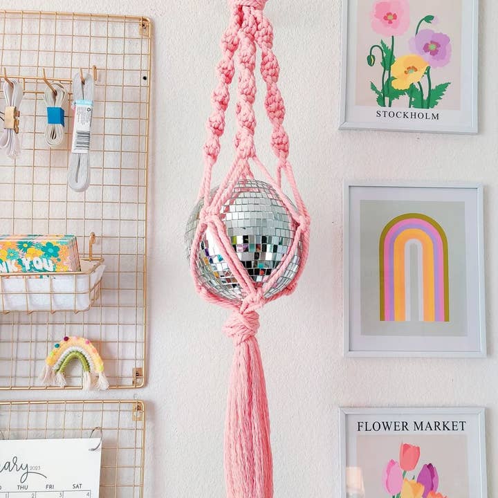 Macramé Disco Ball Hanging for wholesale by The Happy Hooker