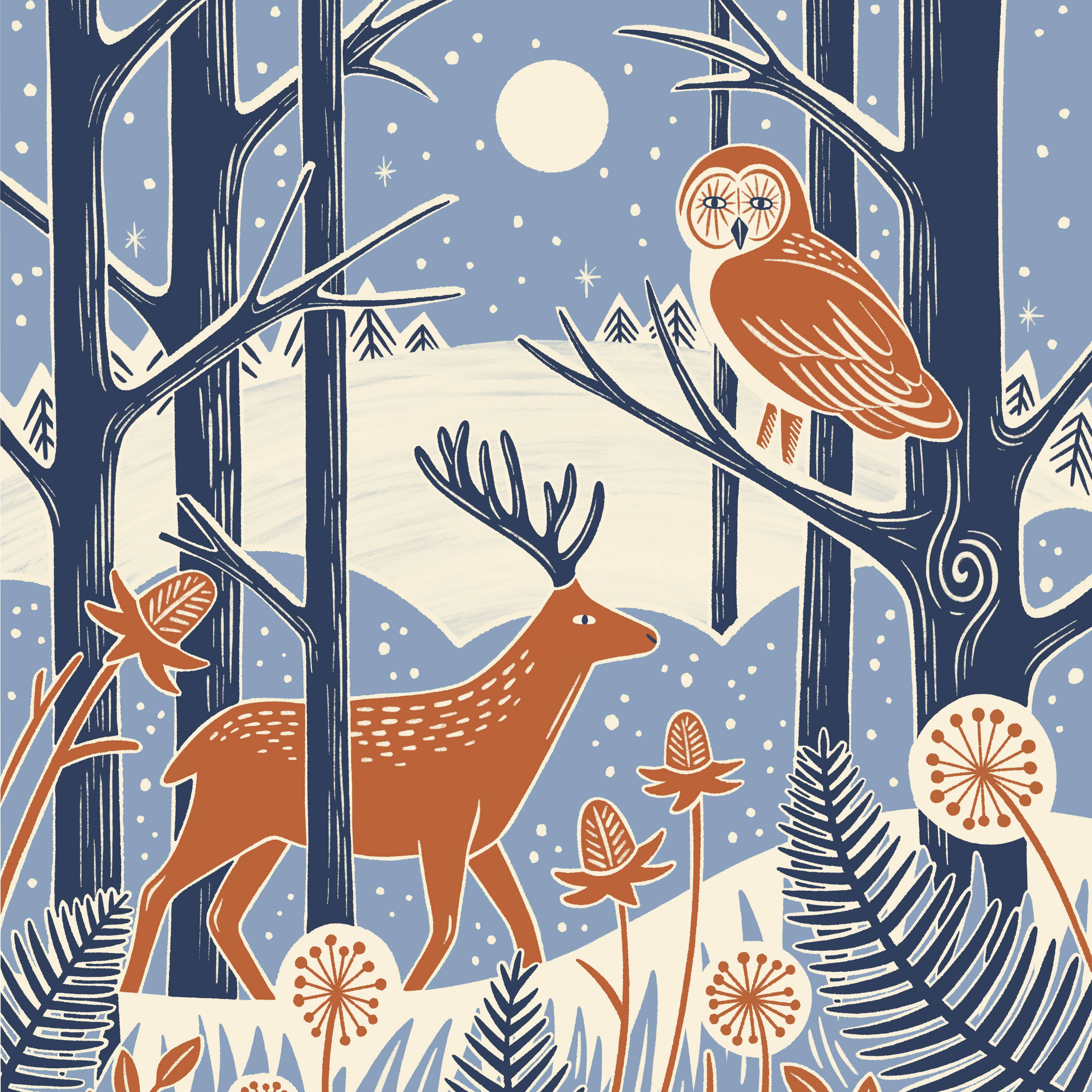 Bird & Co Studio - Wholesale Christmas Card - Woodland Snow Globe | Countryside Charity Christmas Card2