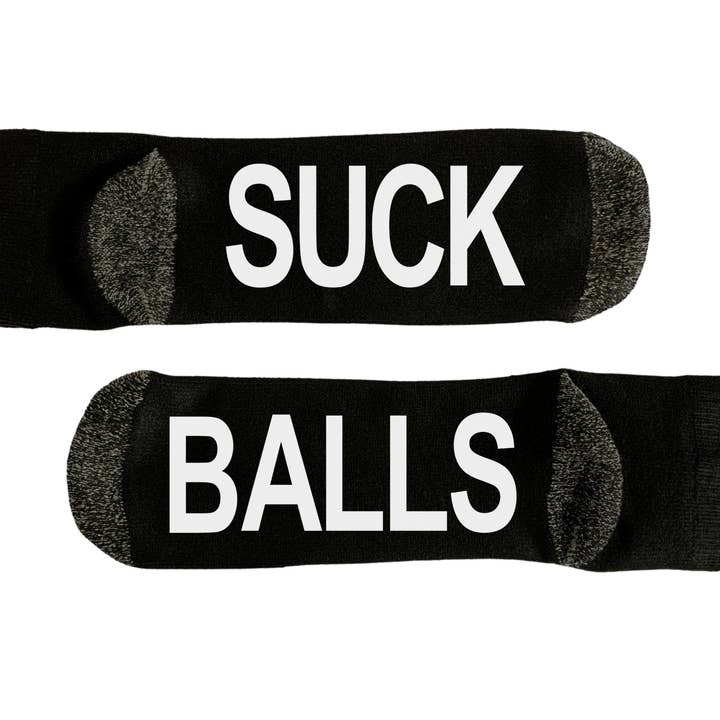 A&A Custom Crafts - Wholesale Socks - Unisex - Suck Balls Funny Bad Word Novelty Socks (Choose Your Saying)1
