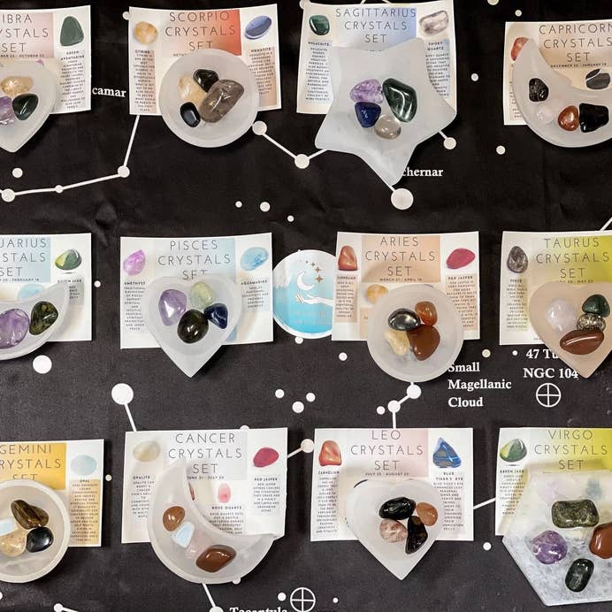 Zodiac Crystal Set, Zodiac Crystals for wholesale by UniverseDelights