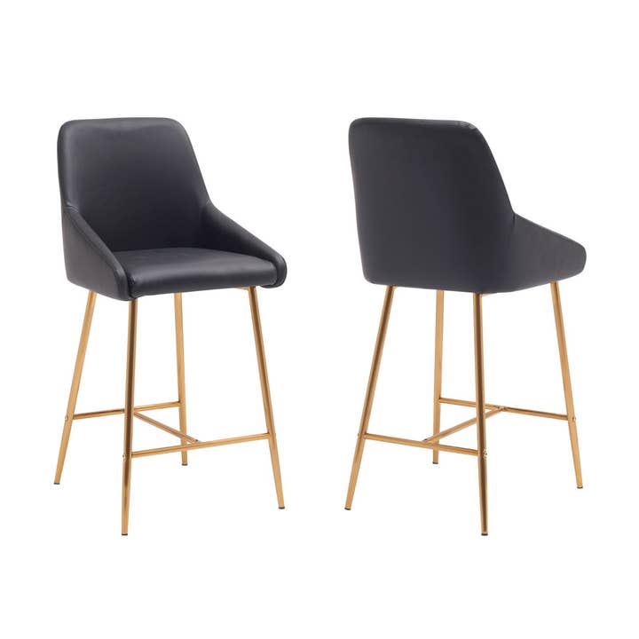Siena Modern Arm Counter Stool Set with Gold Frame for wholesale by Module Interior
