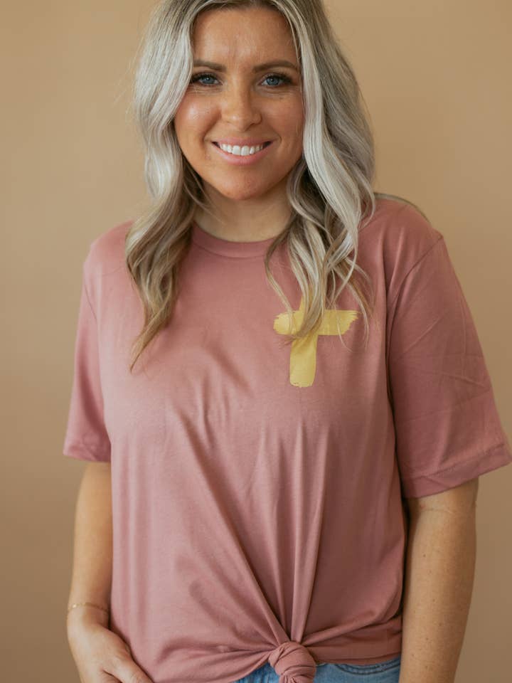 Gold Foil Cross | Tee | Adult for wholesale by Sister Shirts