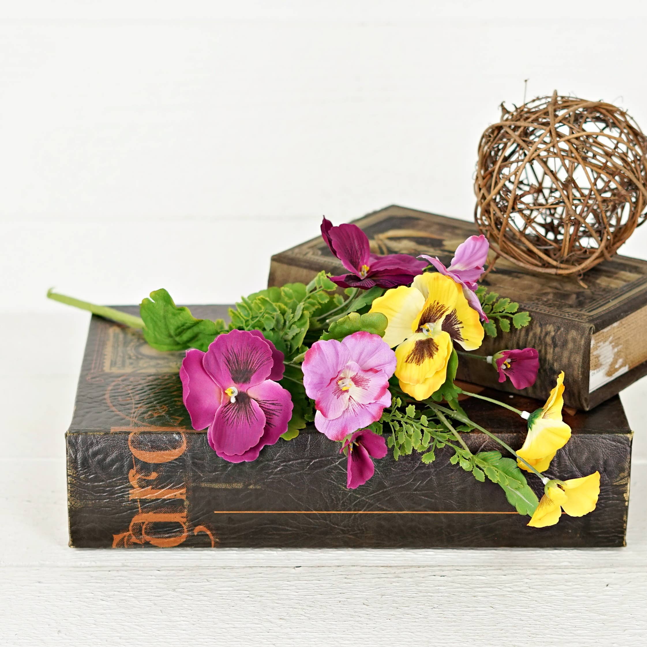 Impressive Enterprises, Inc. - Wholesale Artificial Flowers - 35206- 16in Bush-Mixed Pansy Garden-5