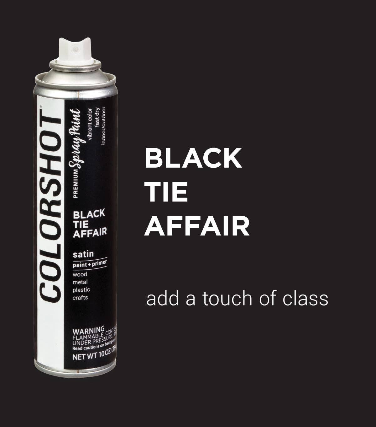 Ilovetocreate - Wholesale Paint Set - COLORSHOT Satin Spray Paint Black Tie Affair (Black) 10 oz.1