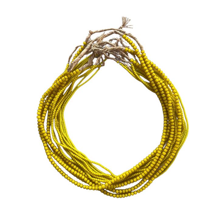 White Heart Glass Bead Yellow for wholesale by Blue Ocean Traders