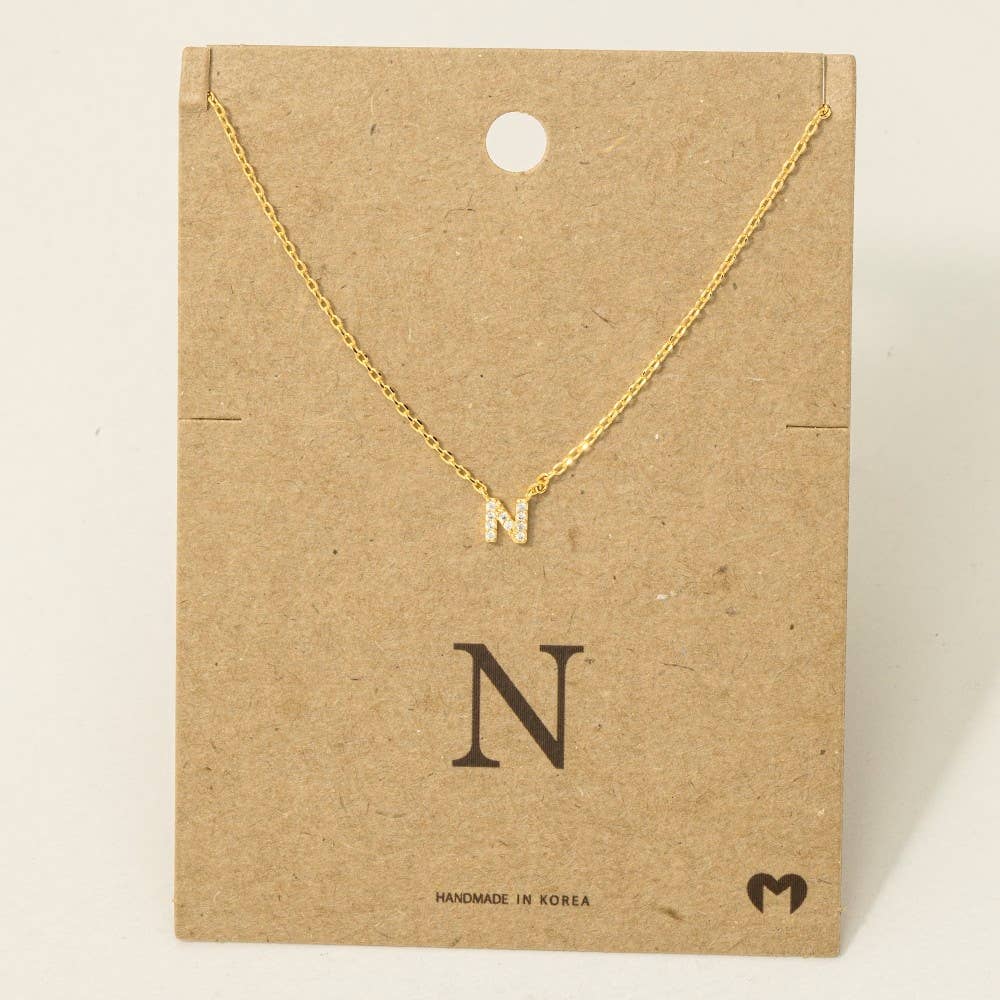 Fame Accessories - Vendita all'ingrosso Collana con ciondolo/pendaglio - Mini collana iniziale con strass32