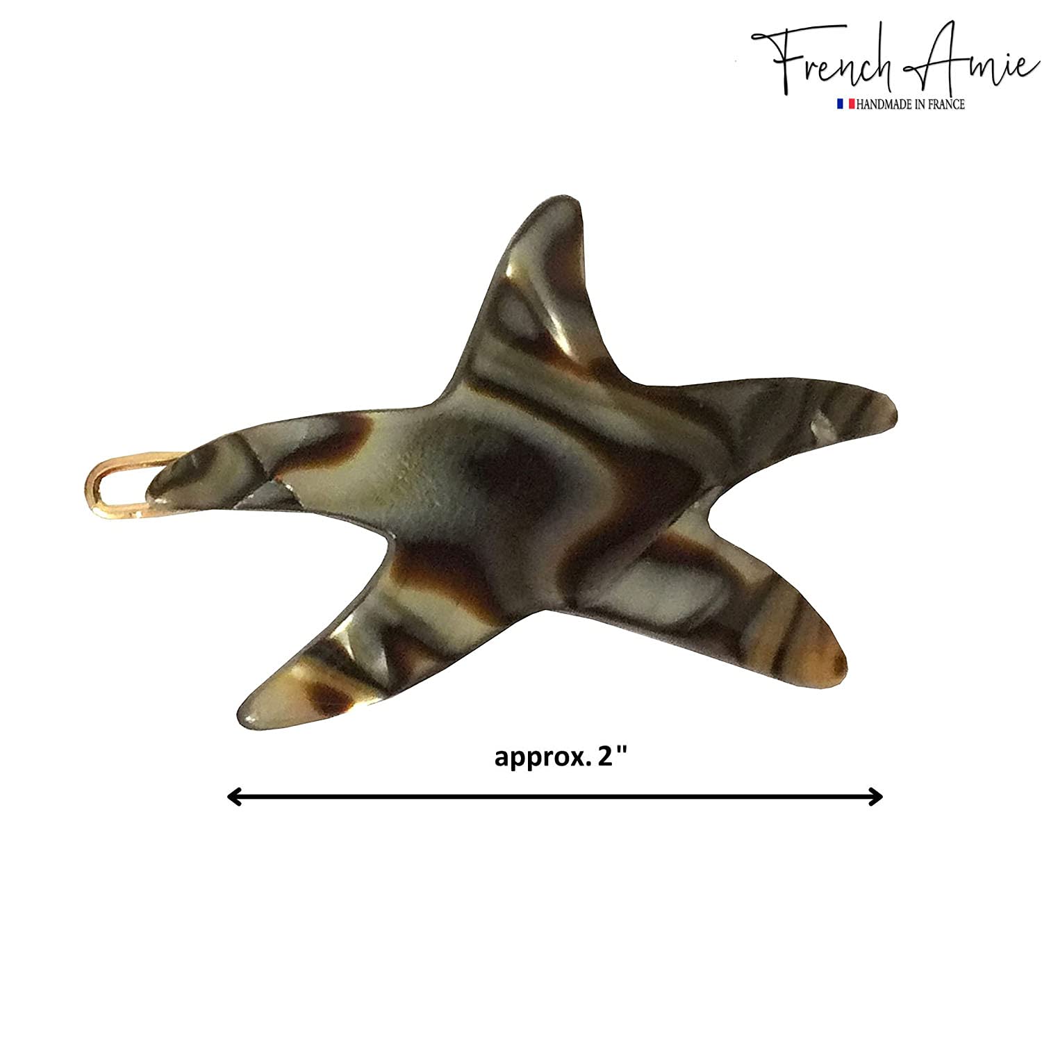 Parcelona - Wholesale Barrette - Women's - French Amie Star Small Celluloid Handmade Hair Slide Barrette With Snap Clips14