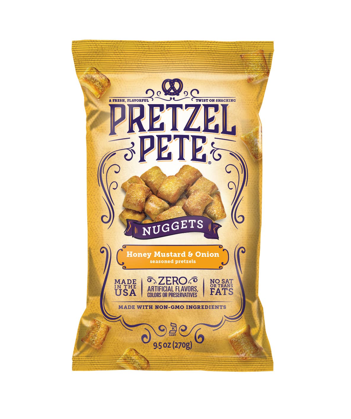 Pretzel Pete - Wholesale Pretzels - Honey Mustard & Onion Nuggets 9.5oz