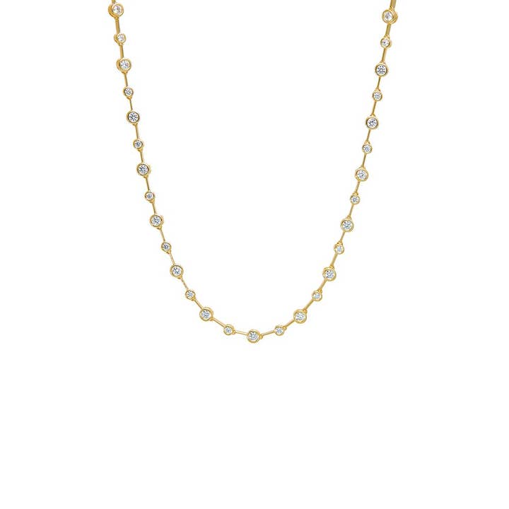 CZ Multi Graduated Tennis Chain Necklace for wholesale by By Adina Eden