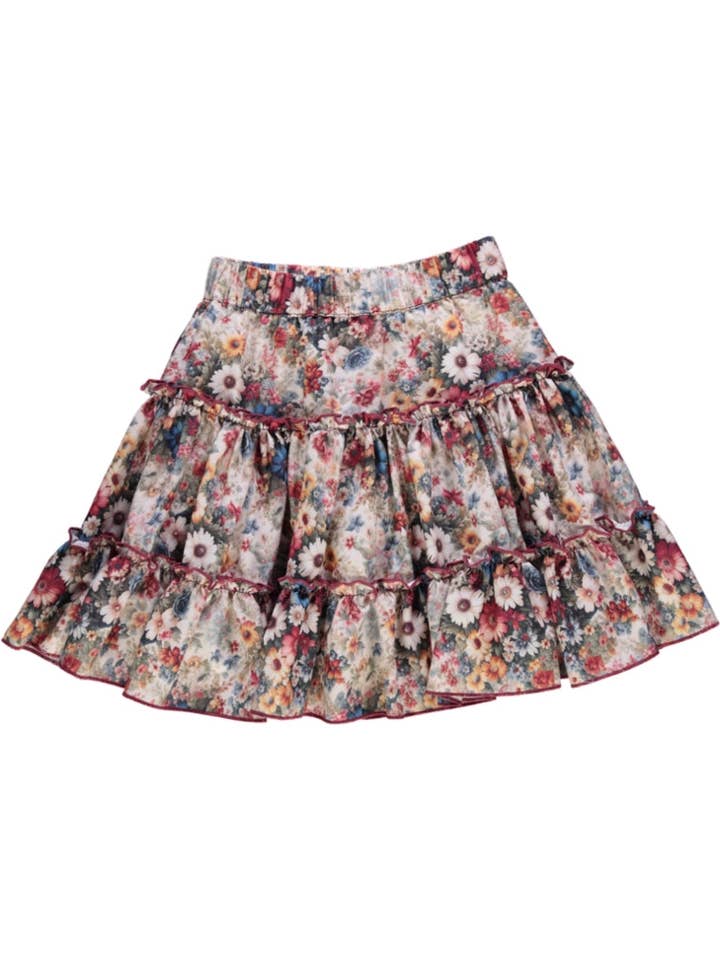 Gonna fiorita bordeaux per la vendita all'ingrosso da parte di Piccola Speranza