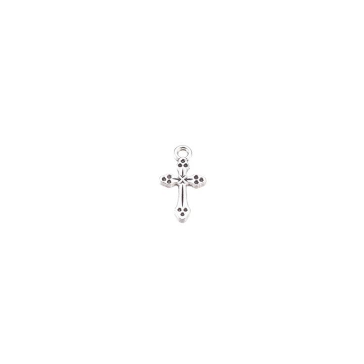 The Charm Bar Company - Wholesale Individual Charm/Pendant - Silver Antique Silver Cross Charm