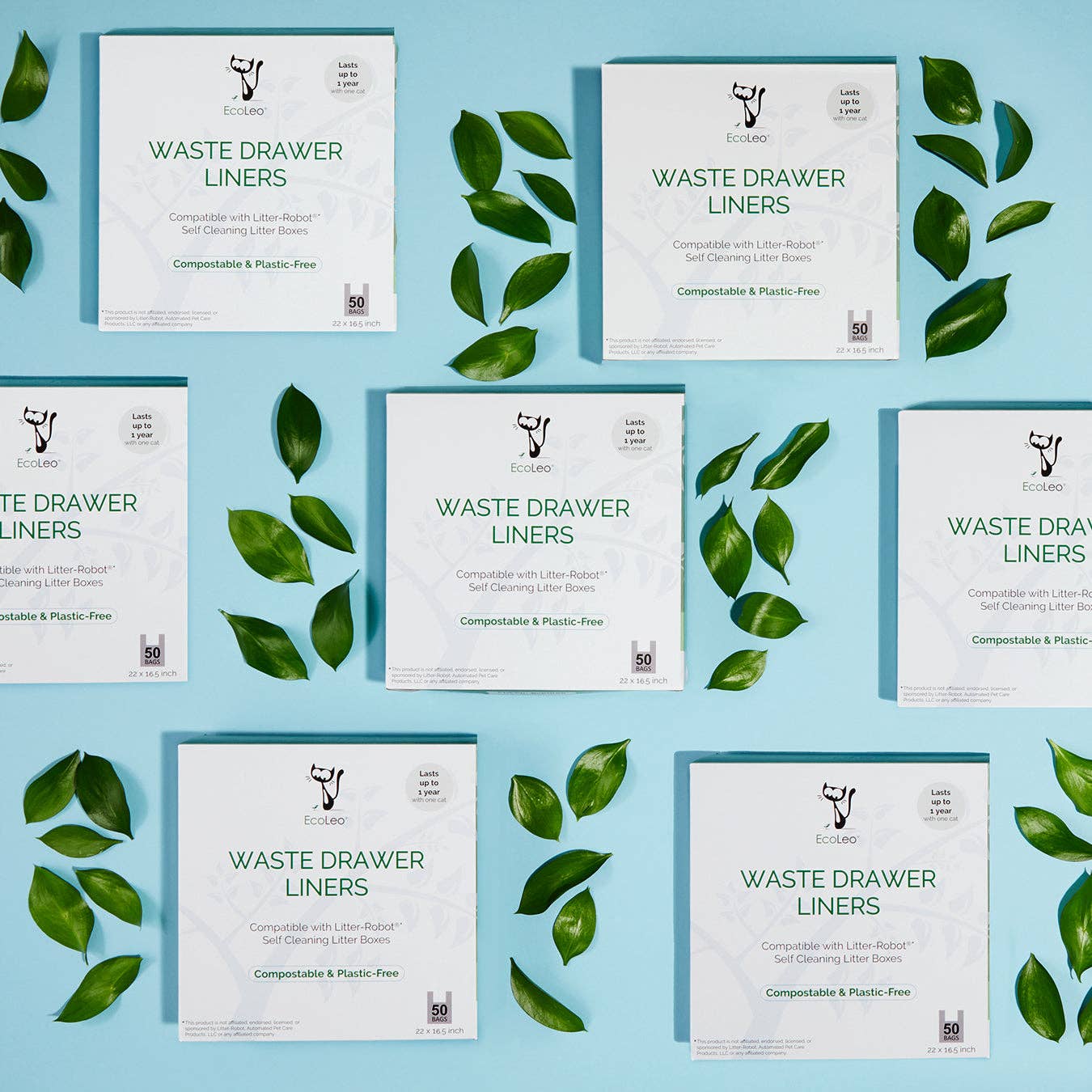 EcoLeo - Vente Sac à déjections canines - Doublures de tiroirs à déchets compatibles Litter Robot*6