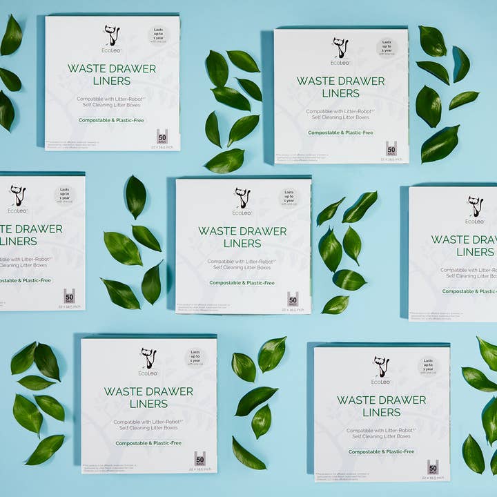 EcoLeo - Vente Sac à déjections canines - Doublures de tiroirs à déchets compatibles Litter Robot*6