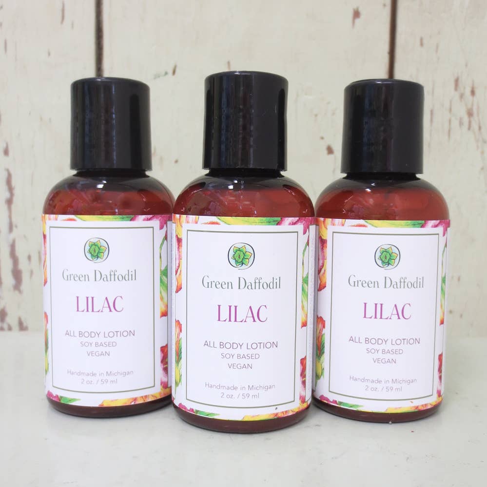 Green Daffodil Bath & Body - Wholesale Hand & Body Lotion - Lilac Mini Soy Lotion Bottle1