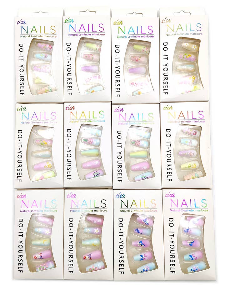 Mix Designs Press-On Nails #5 for wholesale by Lucylou Collection