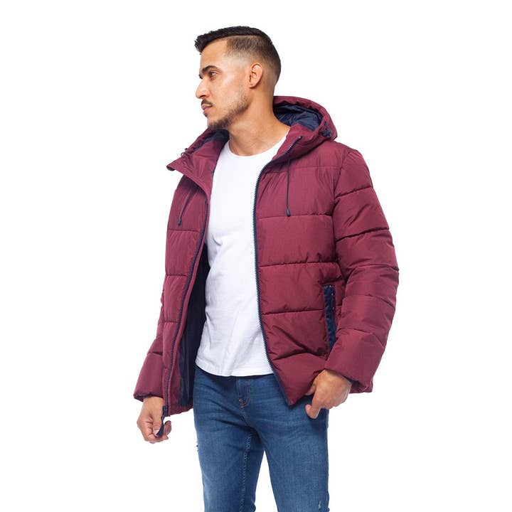 Rokka & Rolla, Inc - Wholesale Puffer Jacket - Men's - Men's Thermal Line Coat Reflective Heavy Puffer Jacket