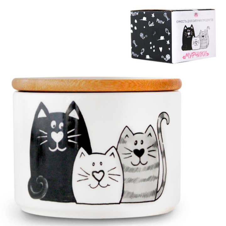 STP - Wholesale Jar - Kittens Ceramic Jar with Wooden Lid 430ml3