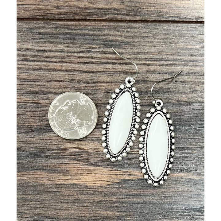 ISAC Trading Inc - Wholesale Dangle Earrings - 720585, White Turquoise Earrings