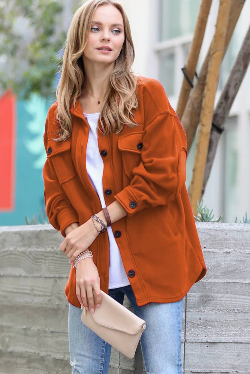 42POPS - Vendita all'ingrosso Giacca a camicia - Donna - ", Giacca in pile basic/oversizee con toppe sui gomiti9