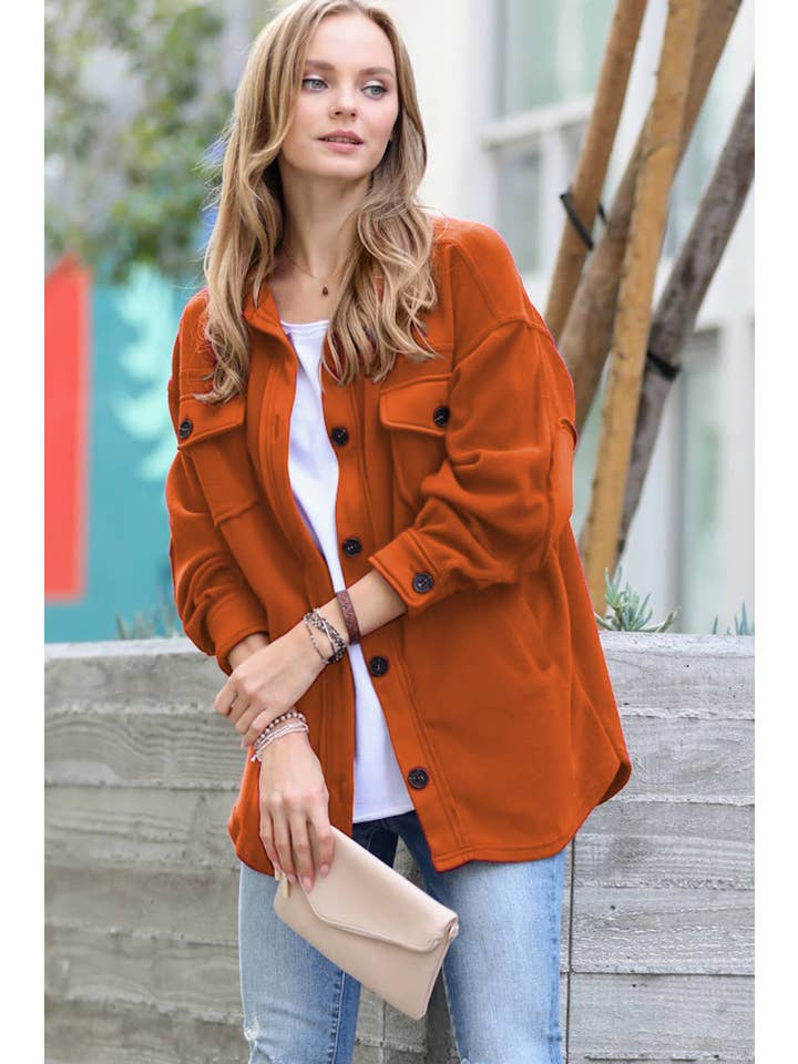 42POPS - Vendita all'ingrosso Giacca a camicia - Donna - ", Giacca in pile basic/oversizee con toppe sui gomiti9