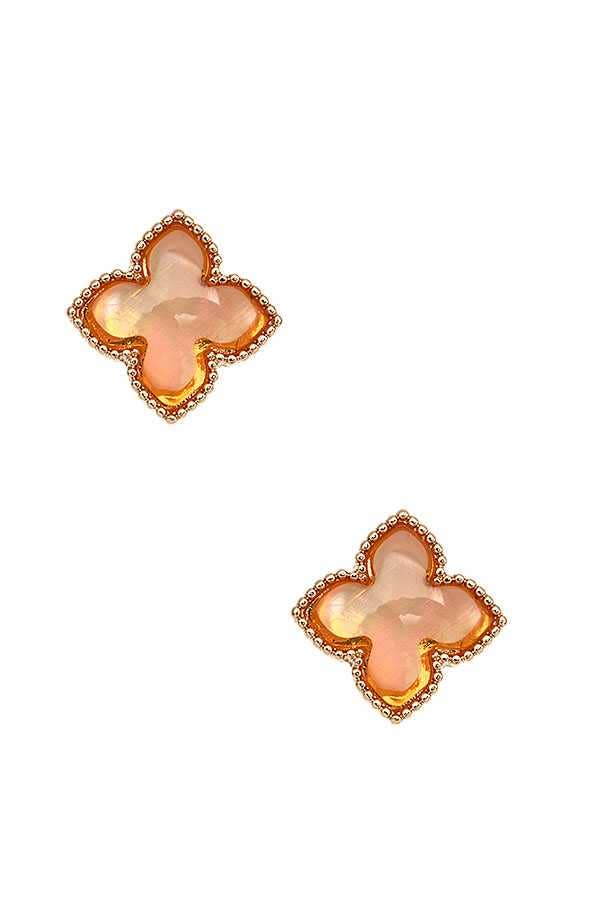 anbfashion - Wholesale Stud/Post Earrings - FOUR PETAL FLOWER POST EARRING 5426