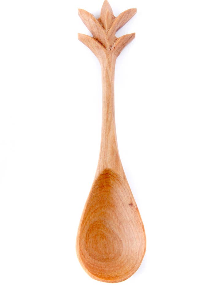 Kenyan Wild Olive Wood Pineapple Spoon for wholesale by Swahili | AFRICAN MODERN